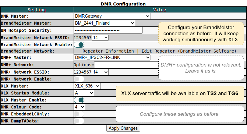 DMR configuration in Pi-Star